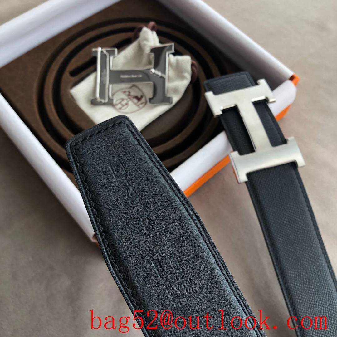 Hermes men's 3.8cm stainless steel 316H metal buckle belt