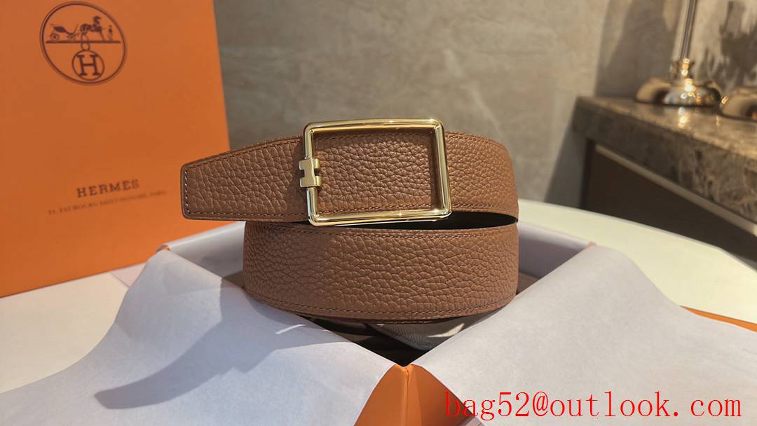 Hermes cowhide double-sided original leather belt