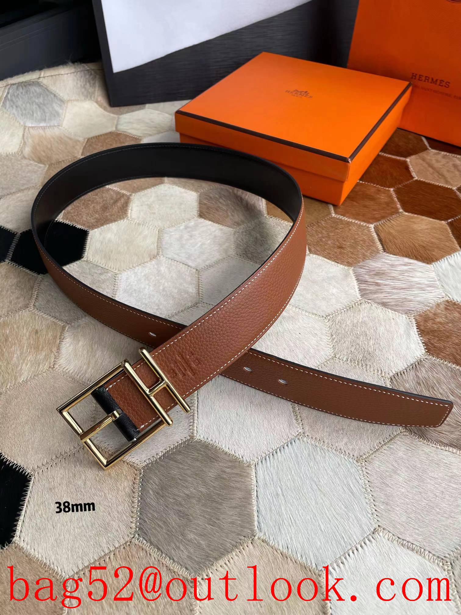 Hermes Hathan Buckle reversible belt