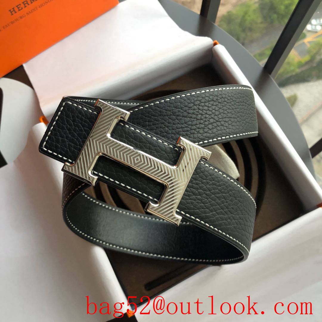 Hermes Stainless steel pattern buckle 3.8cm belt