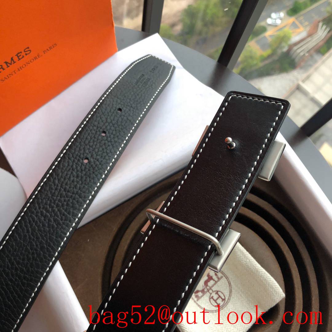 Hermes Stainless steel pattern buckle 3.8cm belt