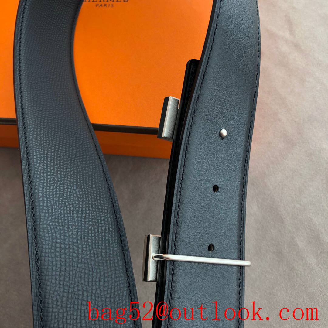 Hermes men's belt 42mm Solder Point Metal sliver Buckle belt