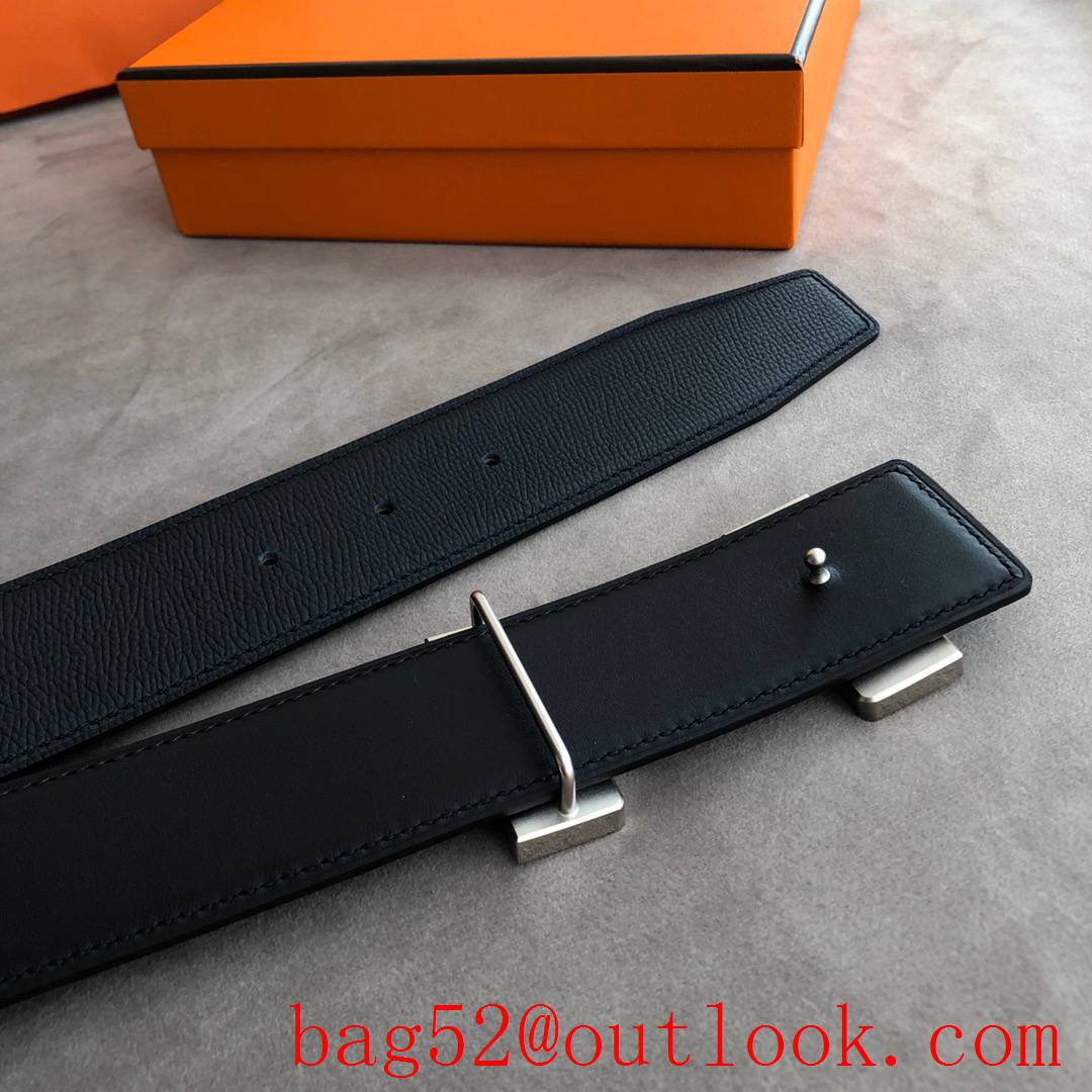 Hermes men's belt 42mm Solder Point Metal sliver Buckle belt