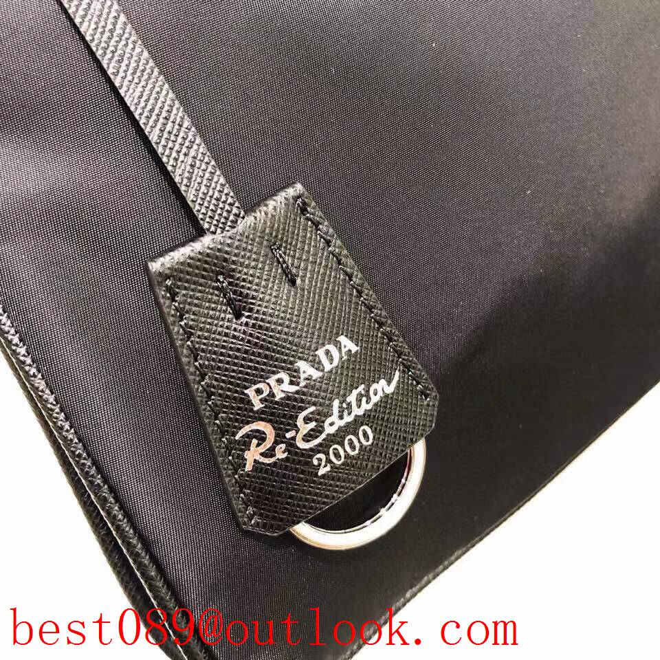 Prada black medium shoulder handbag parachute messenger bag 3A copy