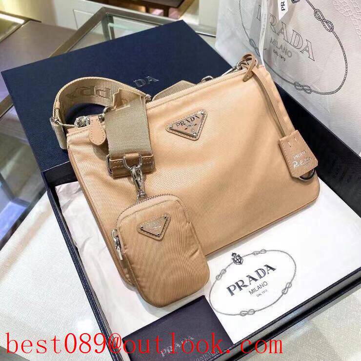 Prada Camel medium shoulder handbag muti function messenger bag 3A copy