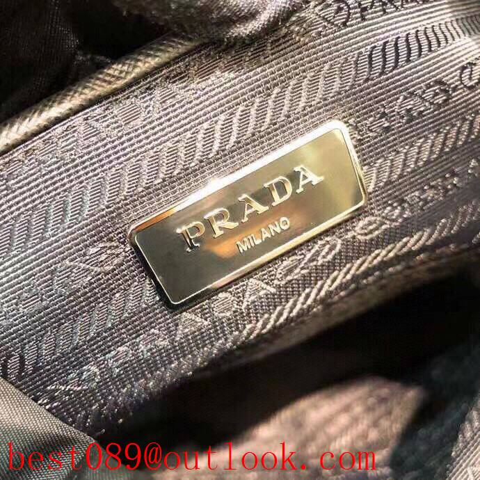 Prada lady nylon black large robot badge seriers backpack bag 3A copy