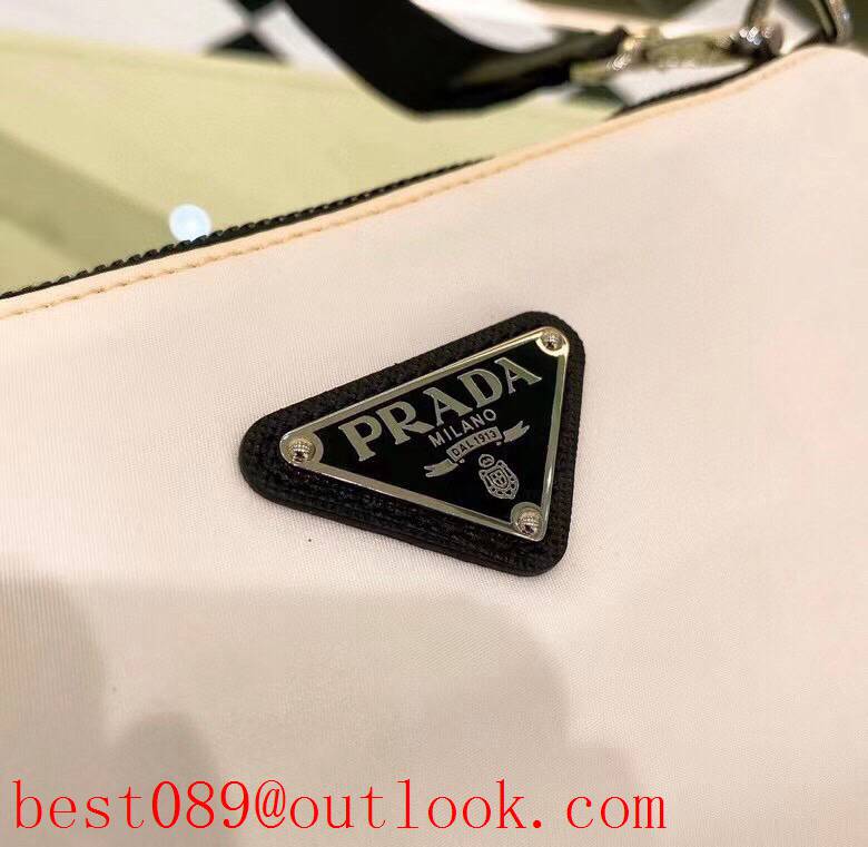 Prada white medium handbag men coin purse Classic Triangular Enamel Logo shoulder bag 3A copy