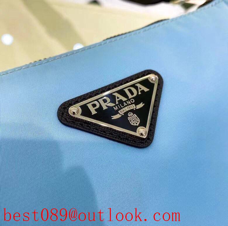 Prada blue medium handbag men coin purse ClassicTriangular Enamel Logo shoulder bag 3A copy