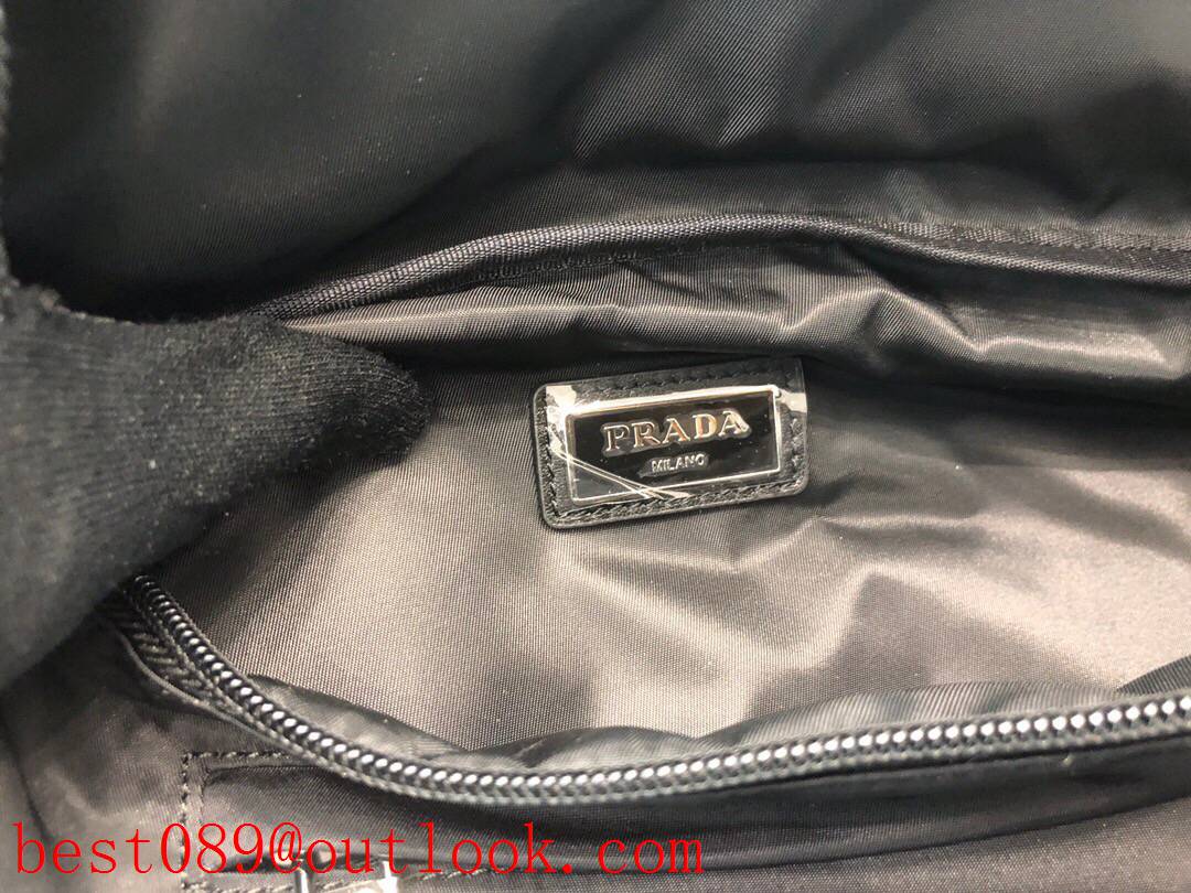 Prada black medium spring and summer waist import fabric bag 3A copy