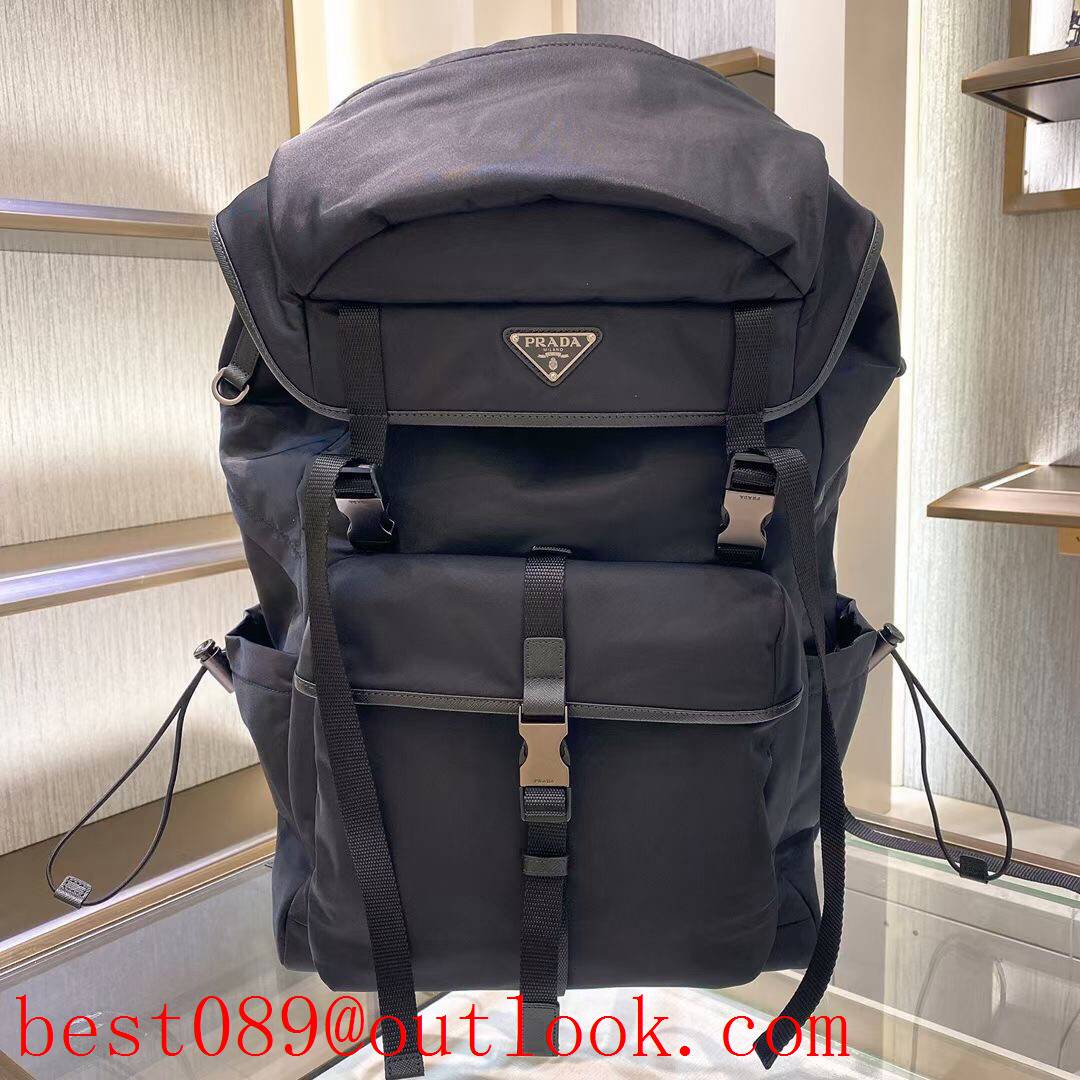 Prada black large nylon fabric trip climbing backpack bag 3A copy
