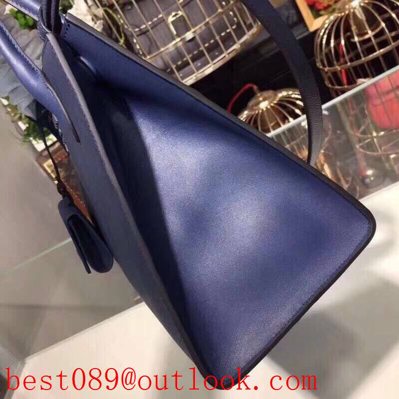 Prada navy blue leather saffiano metal shoulder tote crossbody Monochrome bag 3A copy