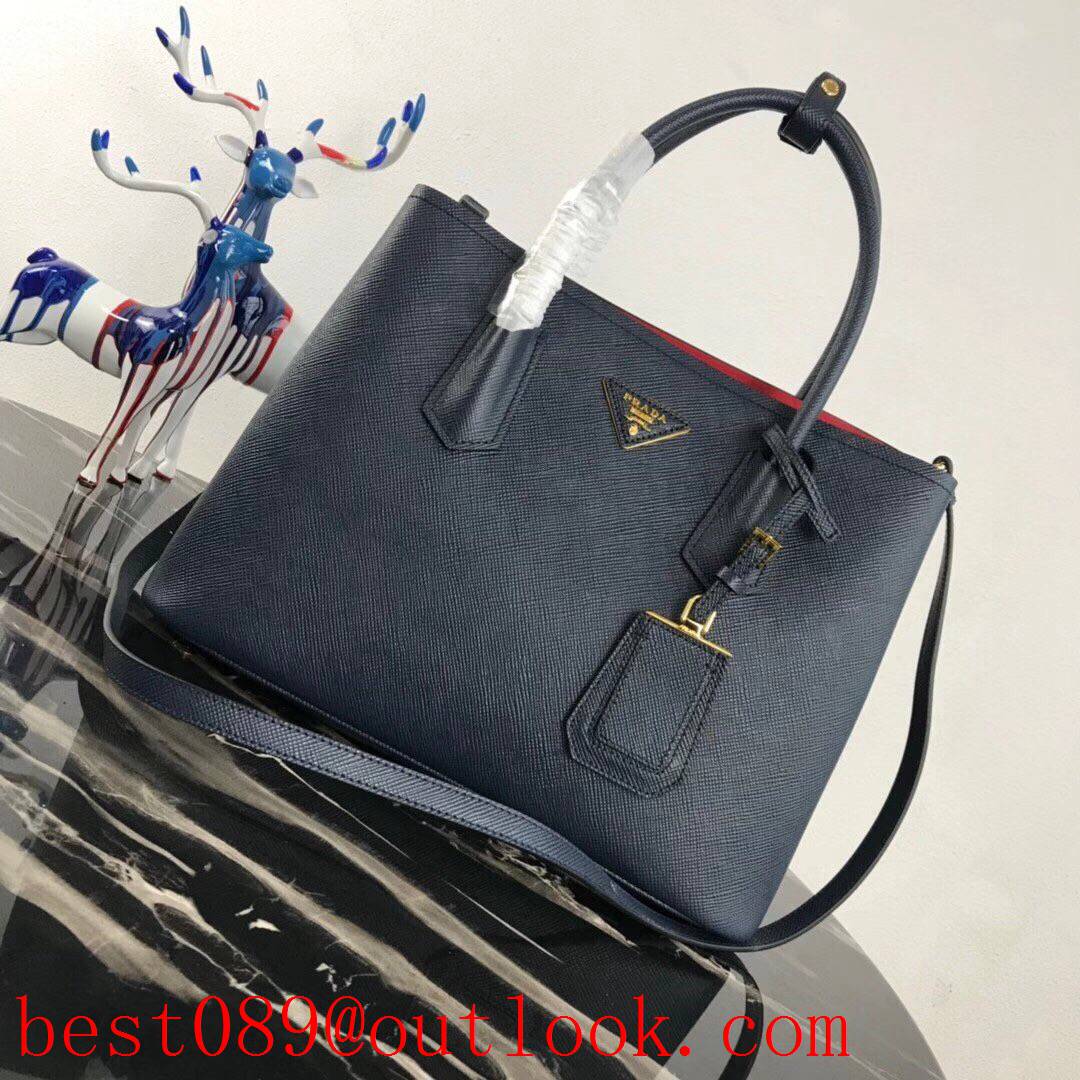 Prada slender sheepskin large tote shoulder handbag leather black bag 3A copy