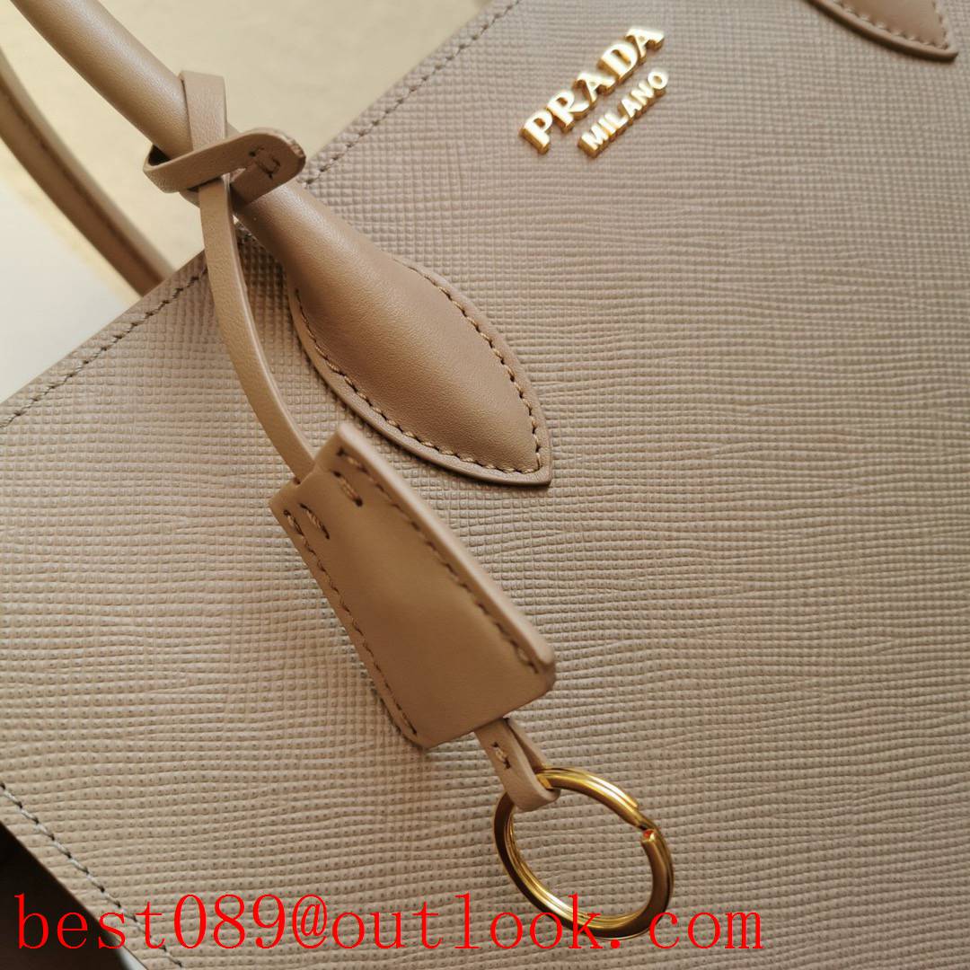 Prada camel Leather tote shoulder large Saffiano handbag 3A copy