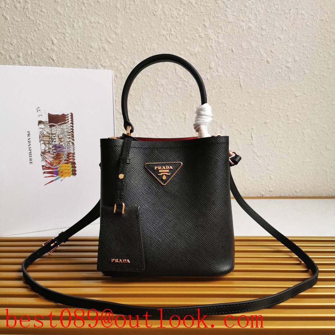 Prada lady mini black leather shoulder tote shoulder crossobdy bag 3A copy