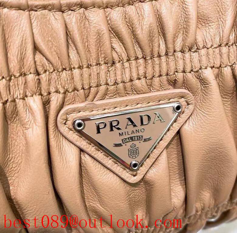 Prada cream tote shoulder leather soft bucket handbag 3A copy