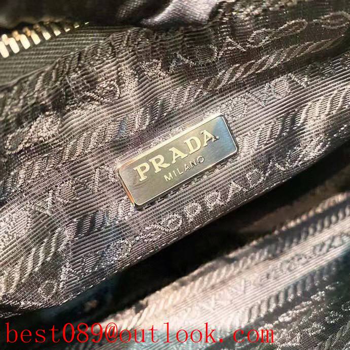 Prada medium black tote leather bucket shoulder handbag lady tote bag 3A copy