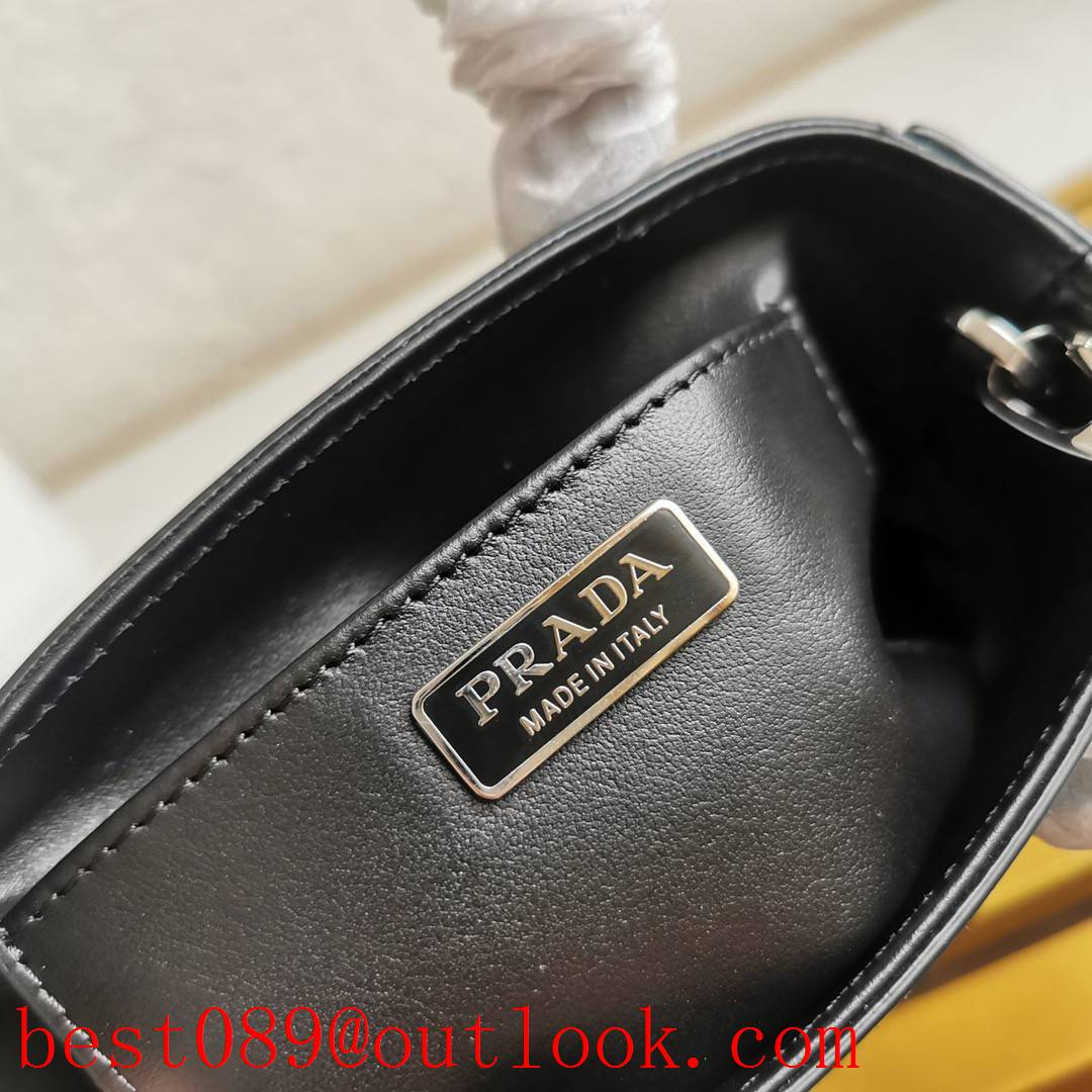 Prada black soft bucket shoulder handbag leather sheepskin bag 3A copy