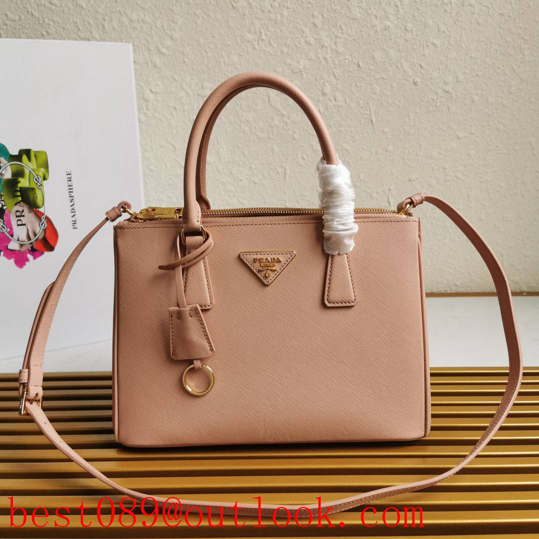 Prada Galleria medium shoulder tote iconic lightbrown leather bag 3A copy