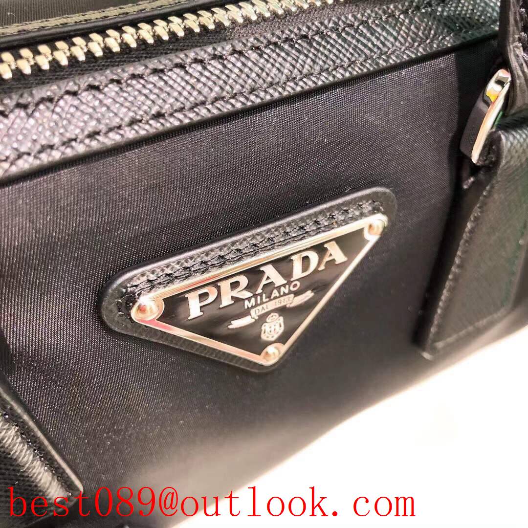 Prada black lady waterproof handbag shoulder leather bag 3A copy