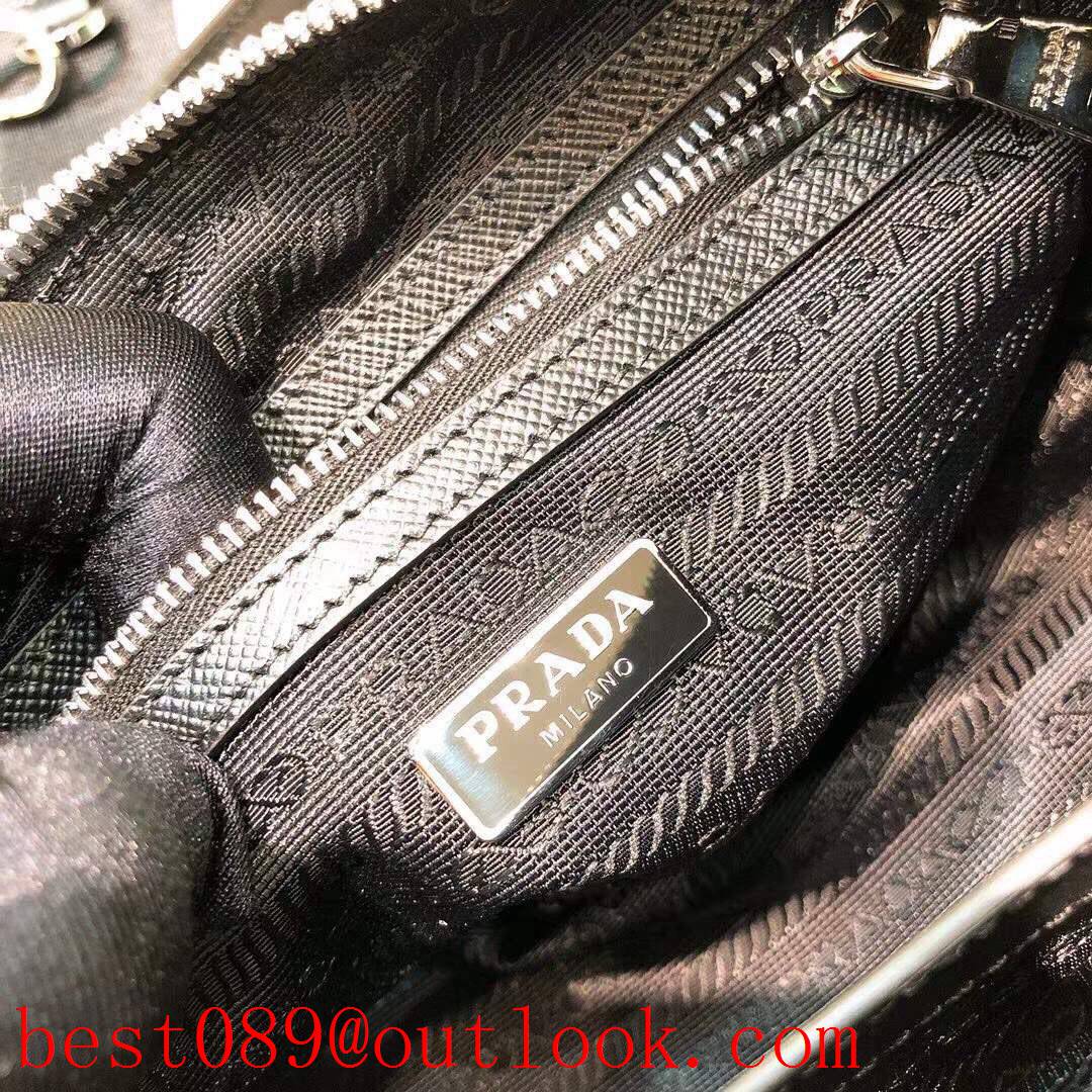 Prada black lady waterproof handbag shoulder leather bag 3A copy