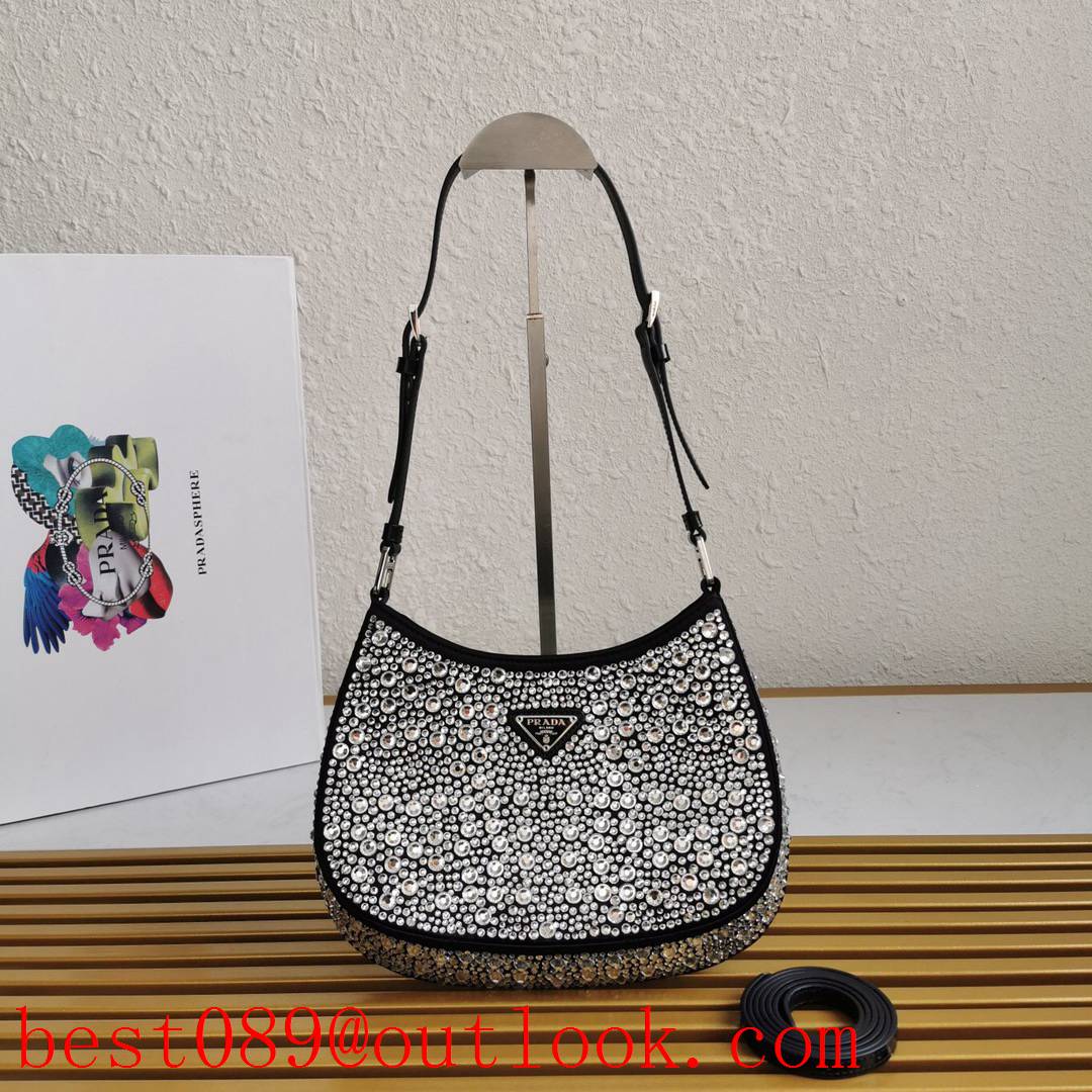 Prada sparkling imported crystals shiny shoulder handbag bag 3A copy