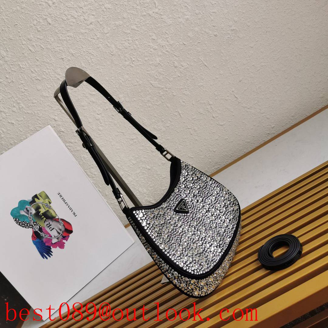 Prada sparkling imported crystals shiny shoulder handbag bag 3A copy