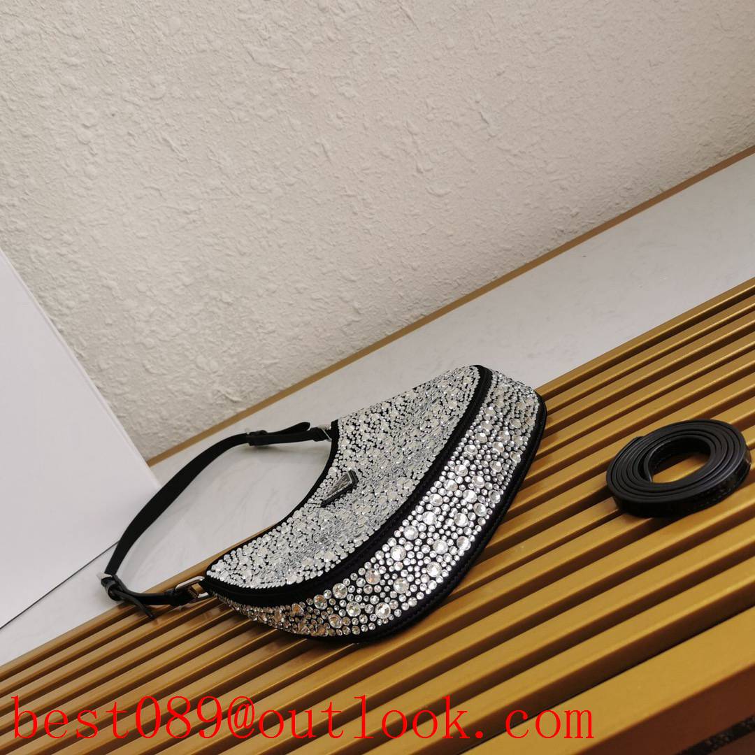 Prada sparkling imported crystals shiny shoulder handbag bag 3A copy