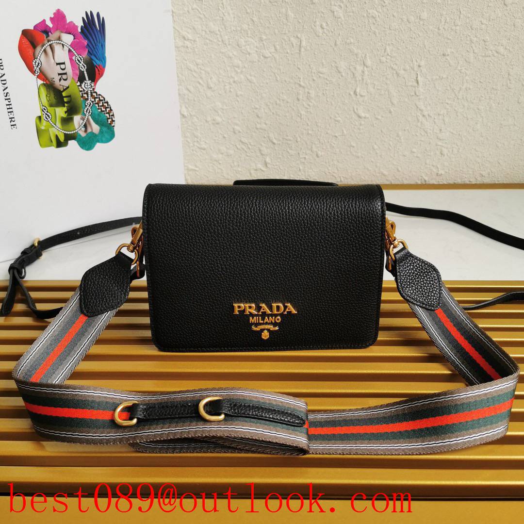 Prada black medium leather shoulder crossbody handbag 3A copy
