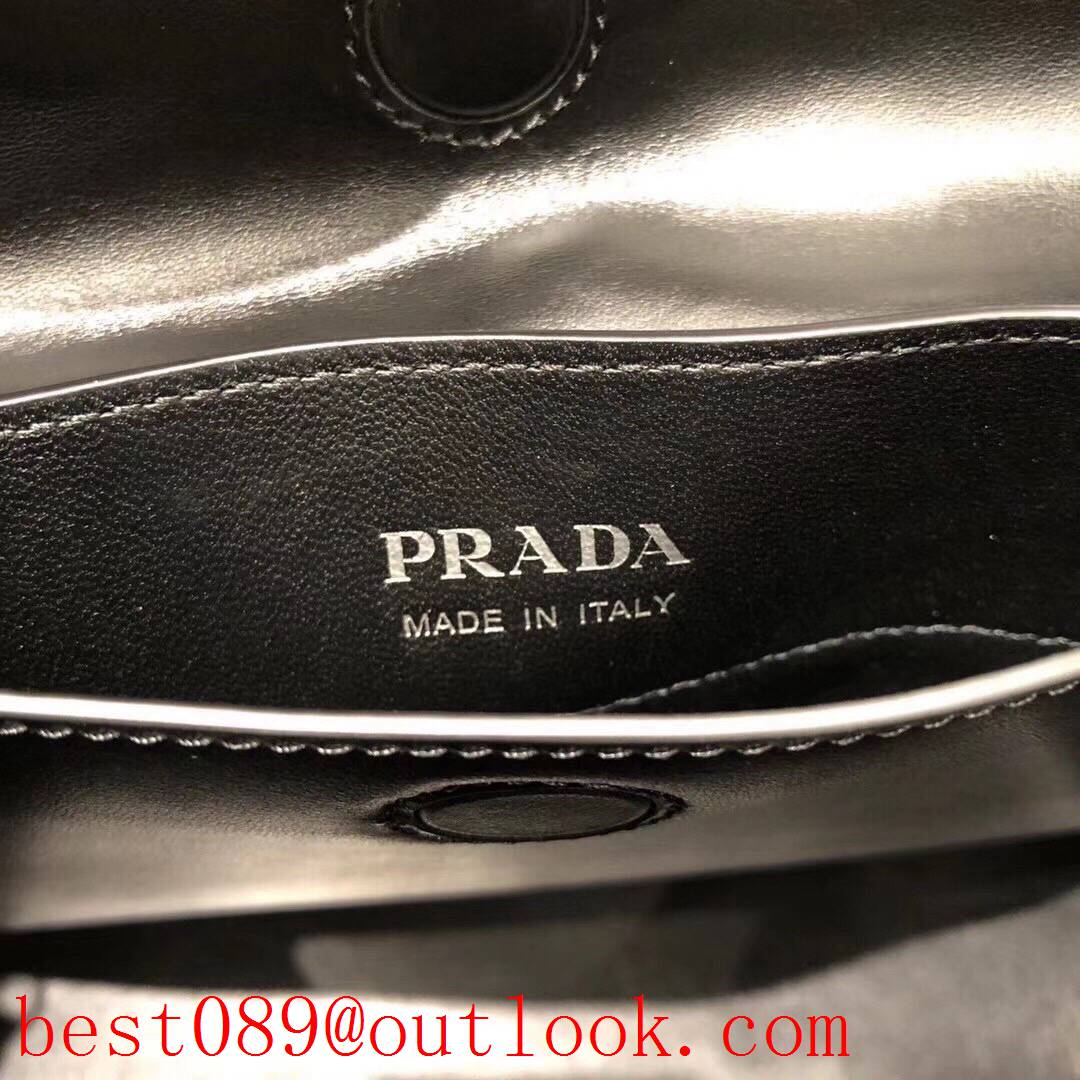 Prada woven wrist medium black shopping large tote underarm bag 3A copy