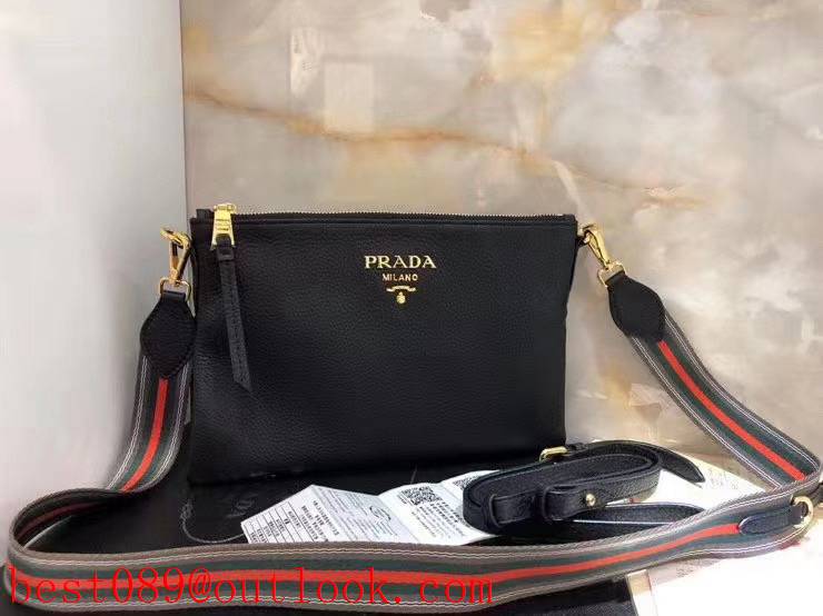 Prada black Removable cowhide shoulder strap large calfskin bag 3A copy