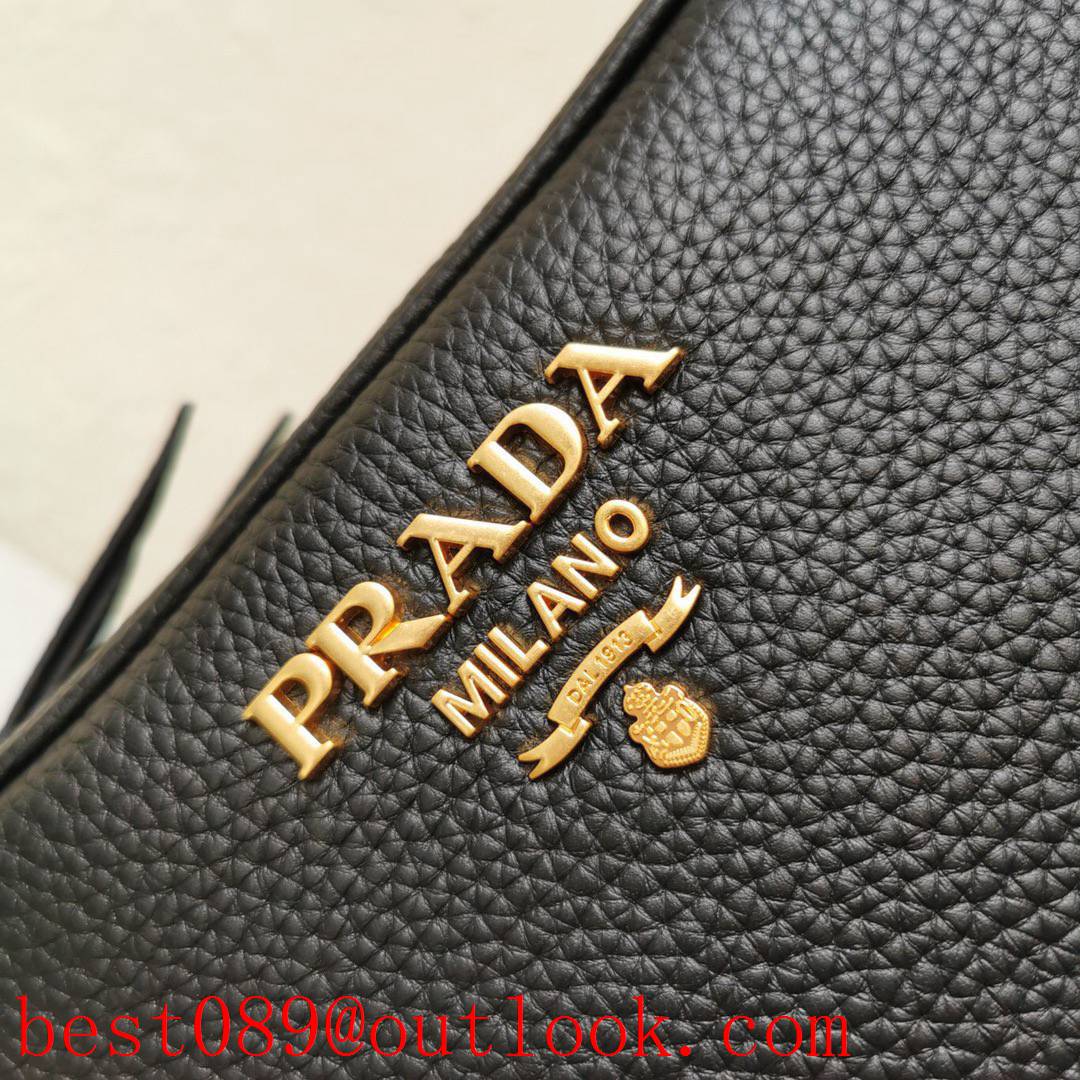 Prada Imported pebbled calfskin soft two black shoulder straps Belt shoulder bag 3A copy