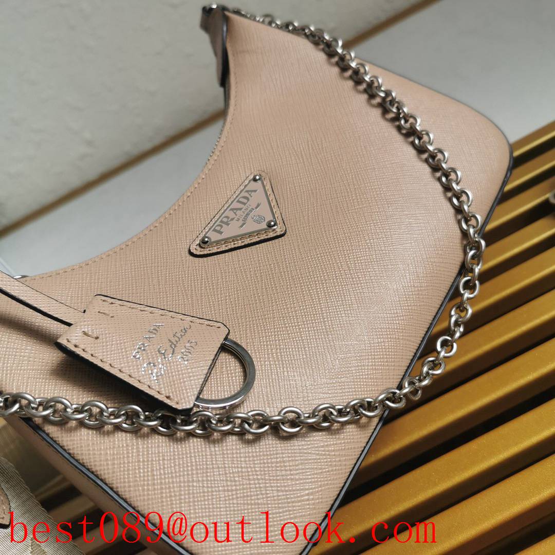 Prada hobo camel medium leather shoulder chain crossbody lady bag 3A copy