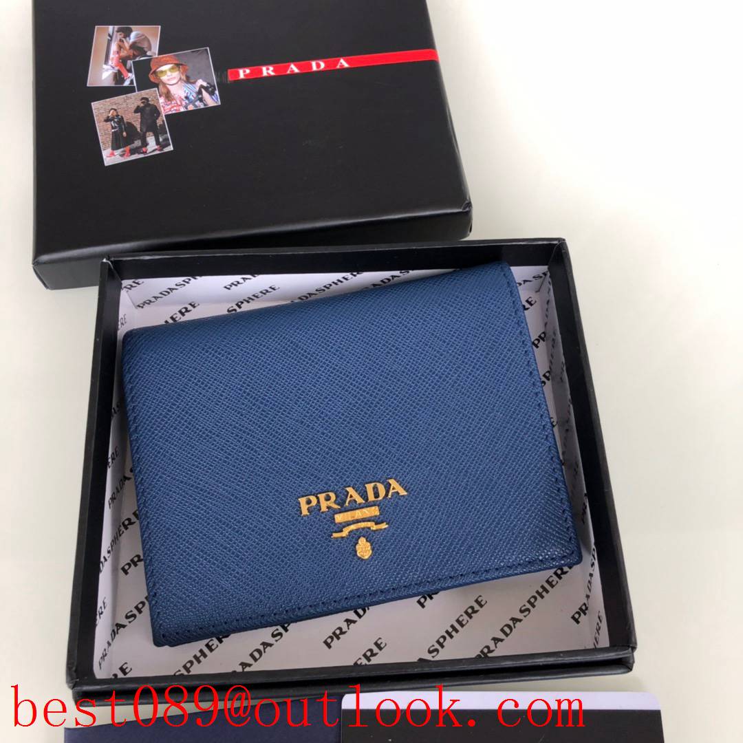 prada women 2 fold wallet blue 1M0204 3A copy