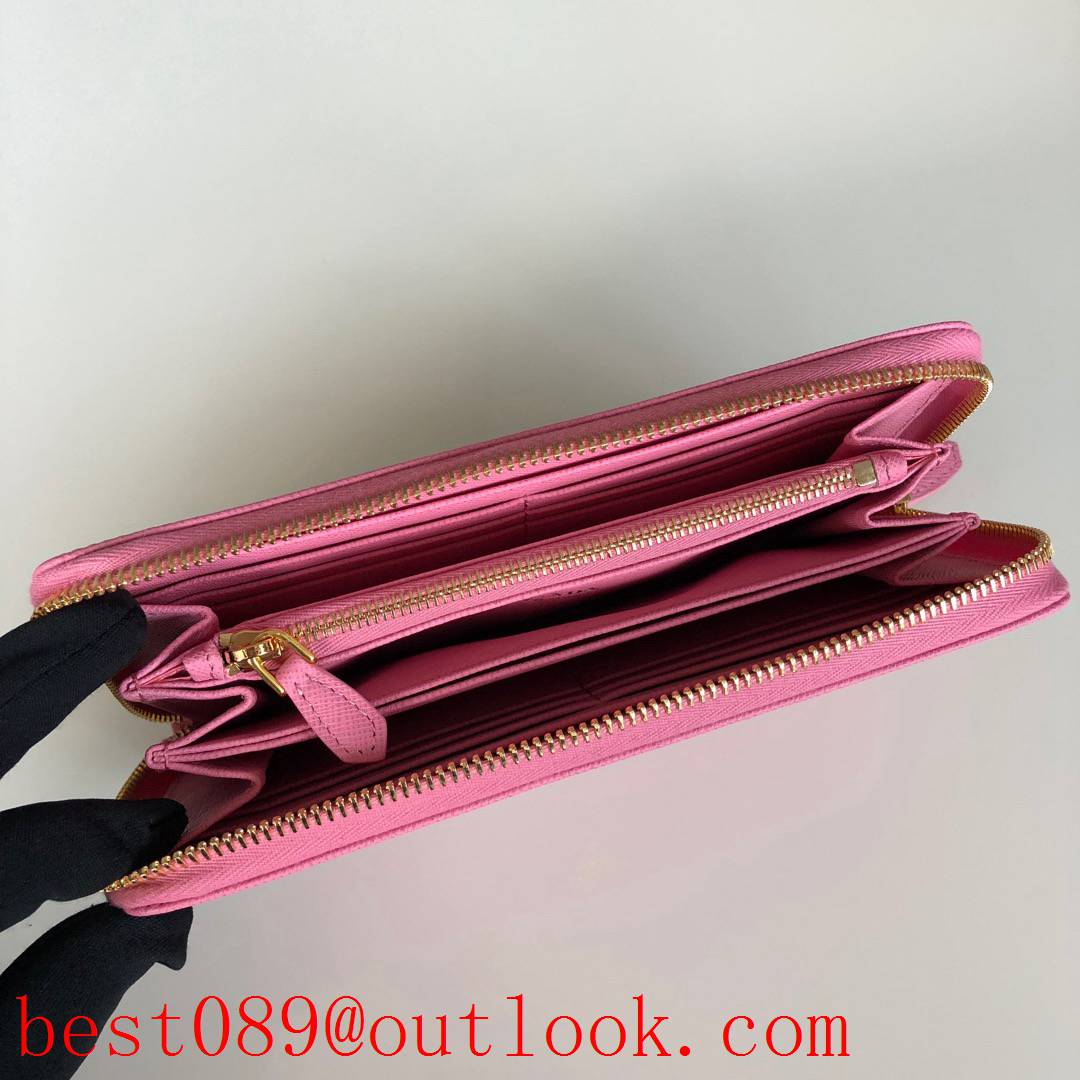 prada Cherry Blossom Powder long zipper wallet 1ML506 3A copy