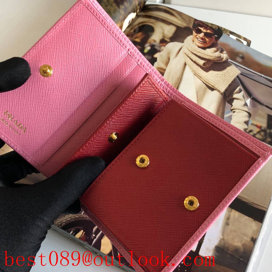 prada pink 2 fold wallet 1MV204 3A copy