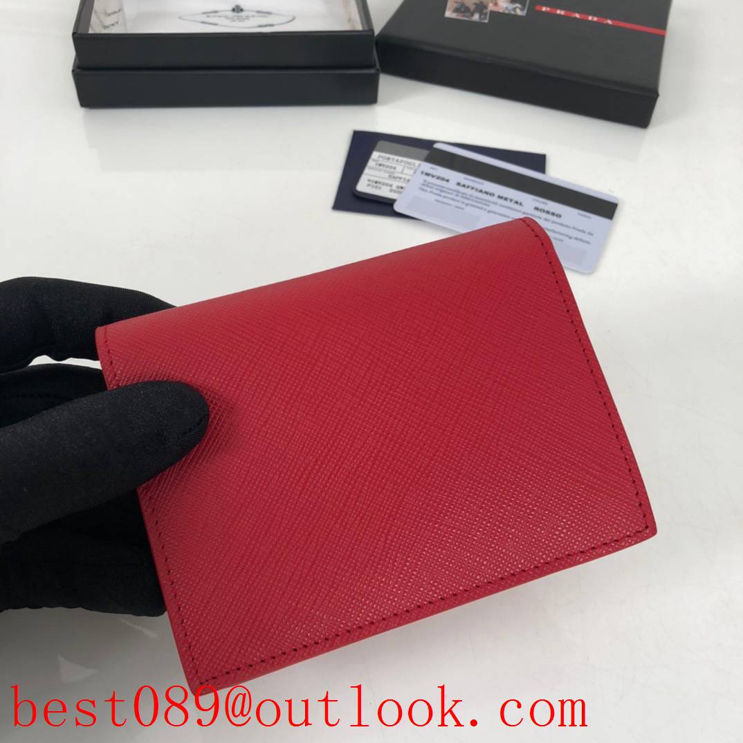 prada red 2 fold wallet 1MV204 3A copy