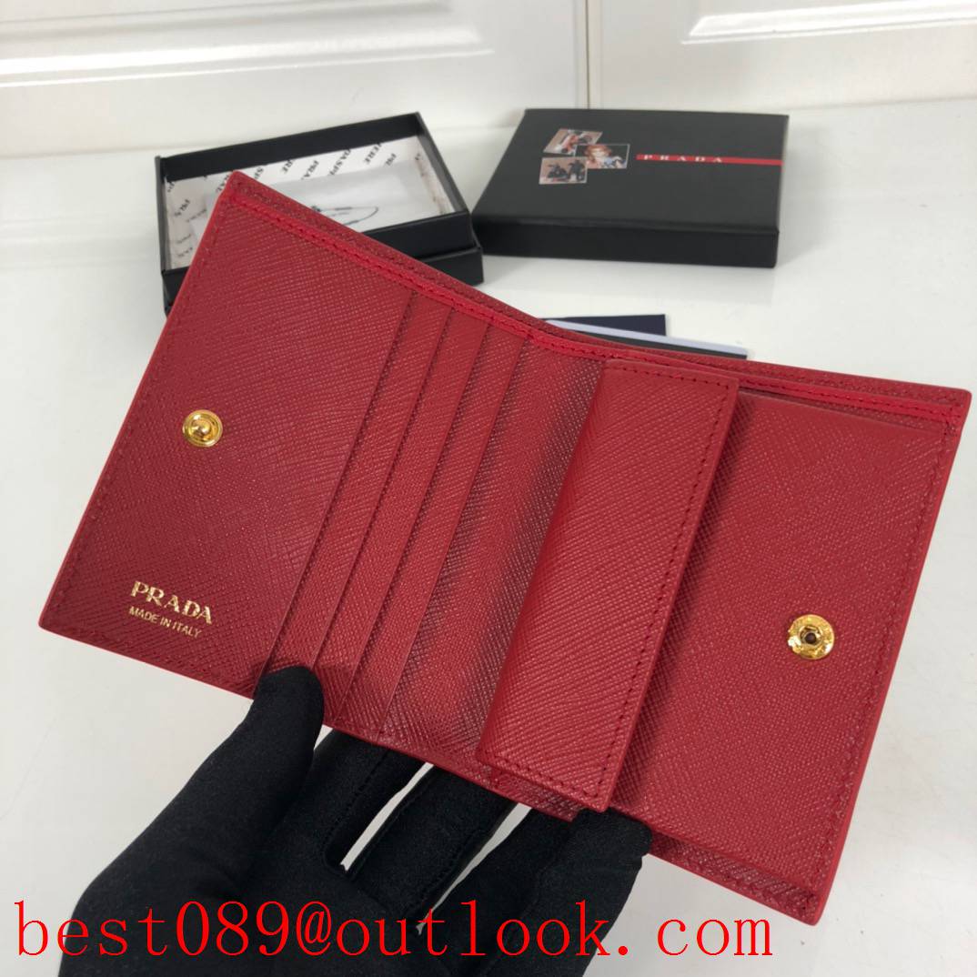 prada red 2 fold wallet 1MV204 3A copy