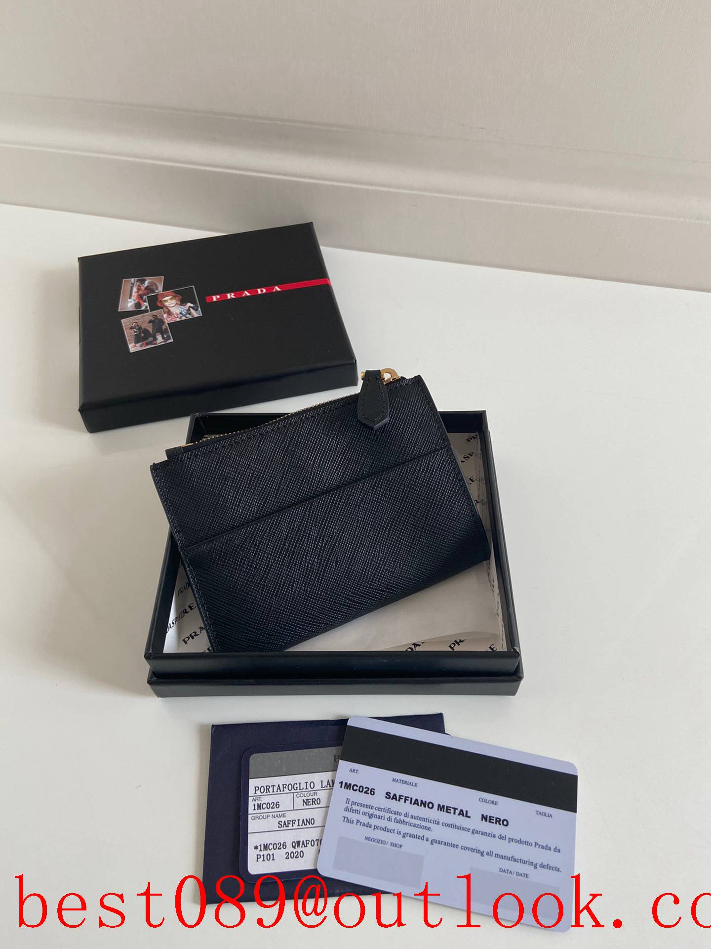 prada card wallet black 1MC026 3A copy