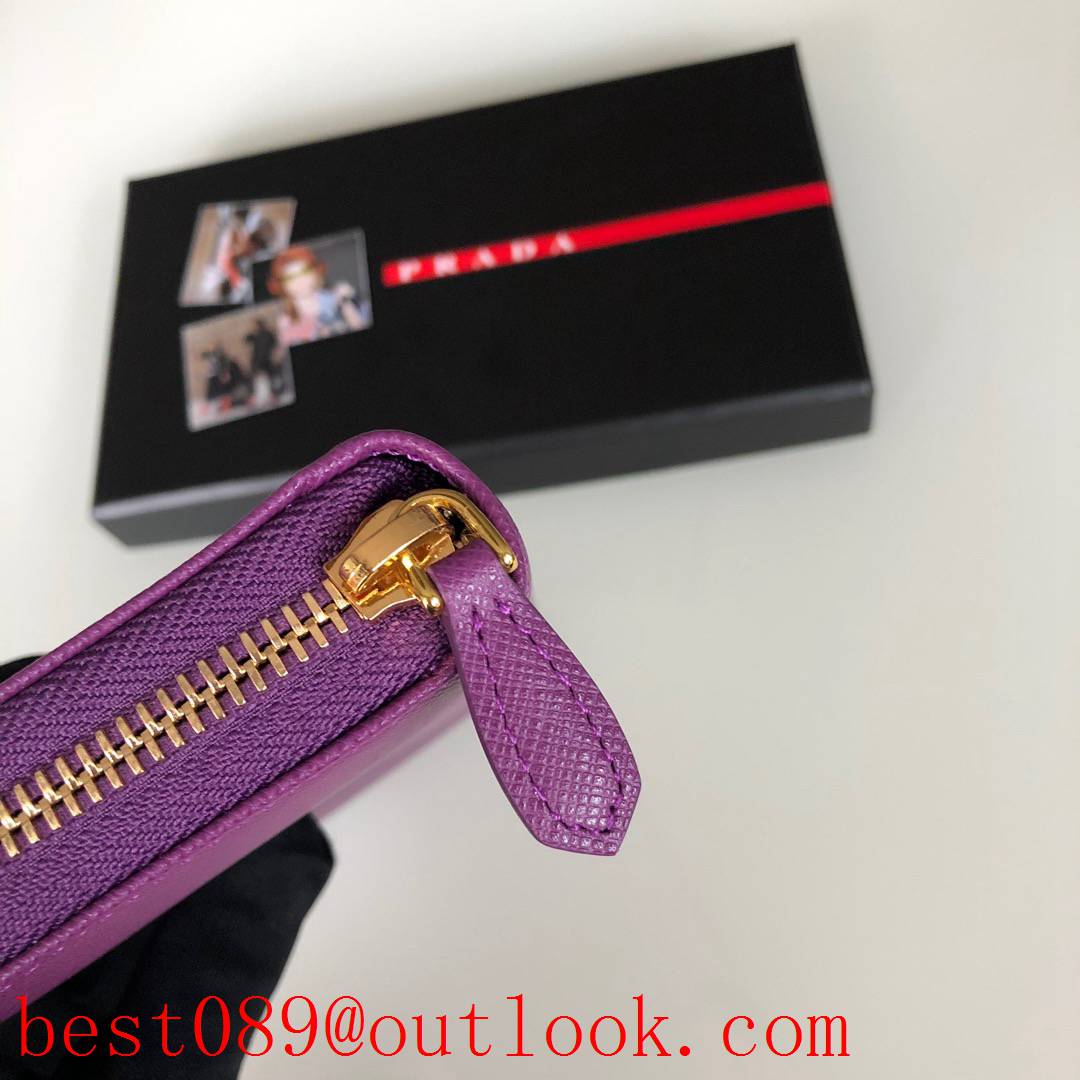 prada purple long zipper wallet 1ML506 3A copy