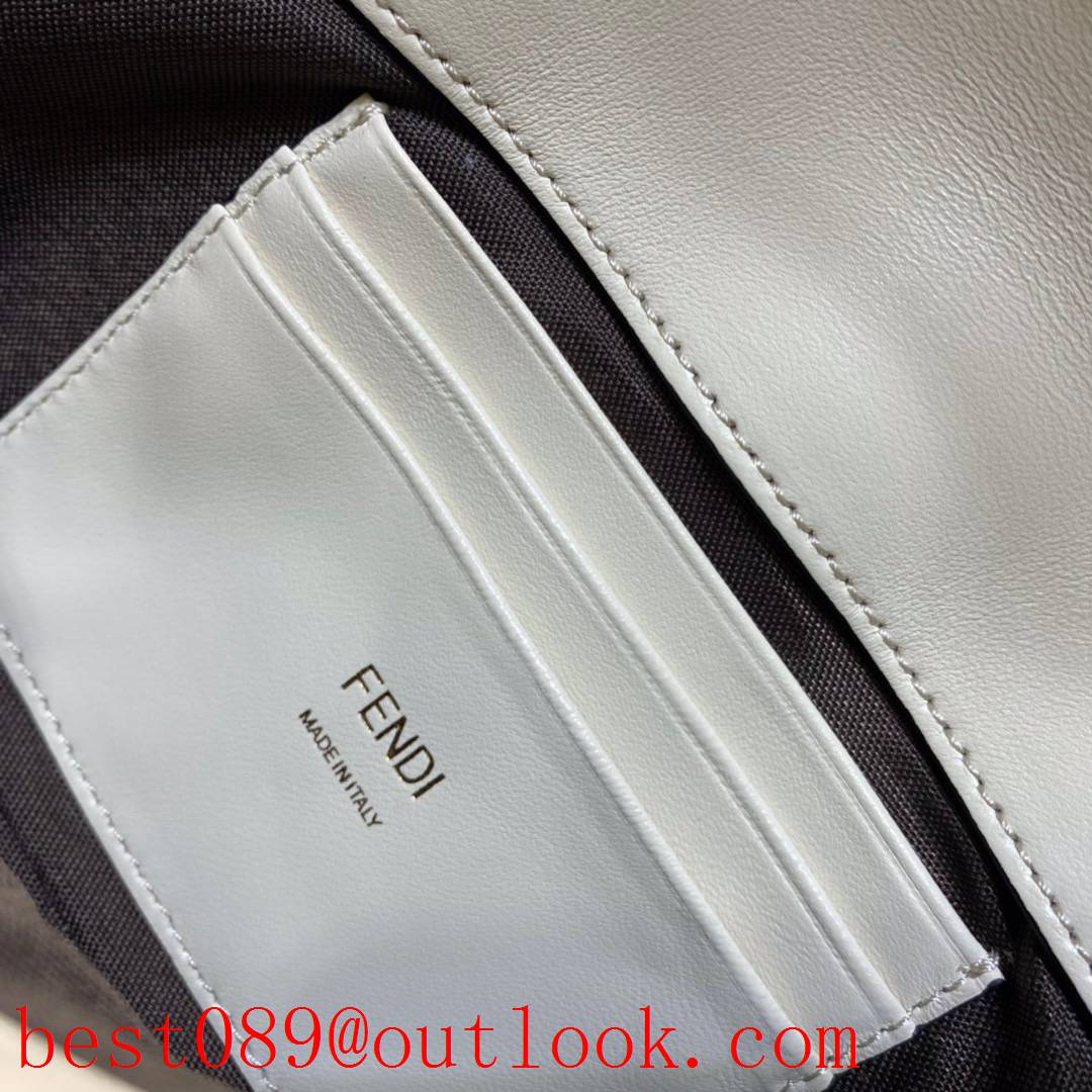 Fendi Small black with white chain shoulder strap soft nappa leather handbag BAGUETTE bag 3A copy