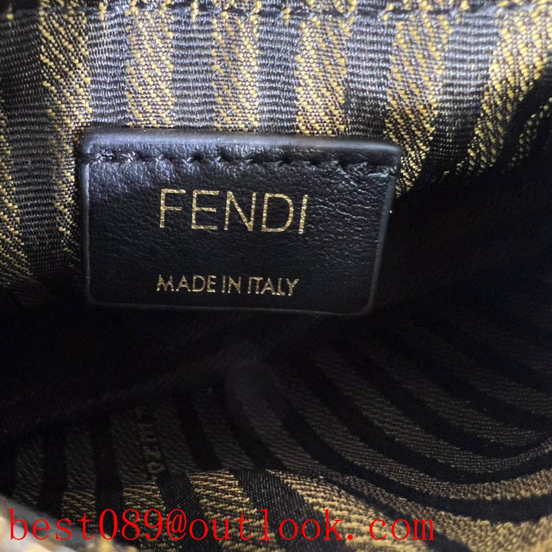 Fendi praphy underarm bag sliver small classic metal logo clutch moon bag 3A copy