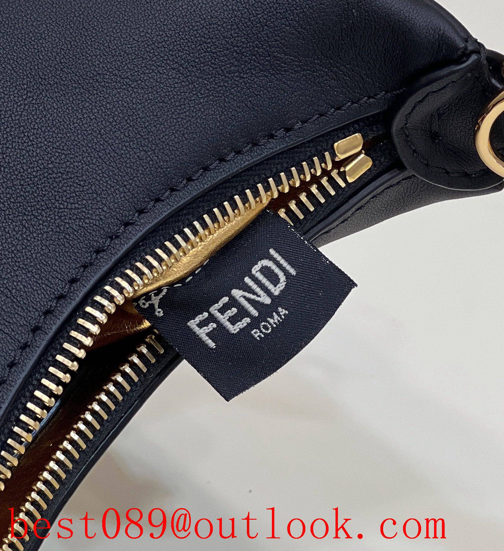 Fendi shot hundred towers Fendigraphy mini black fashionable chain underarm bag 3A copy