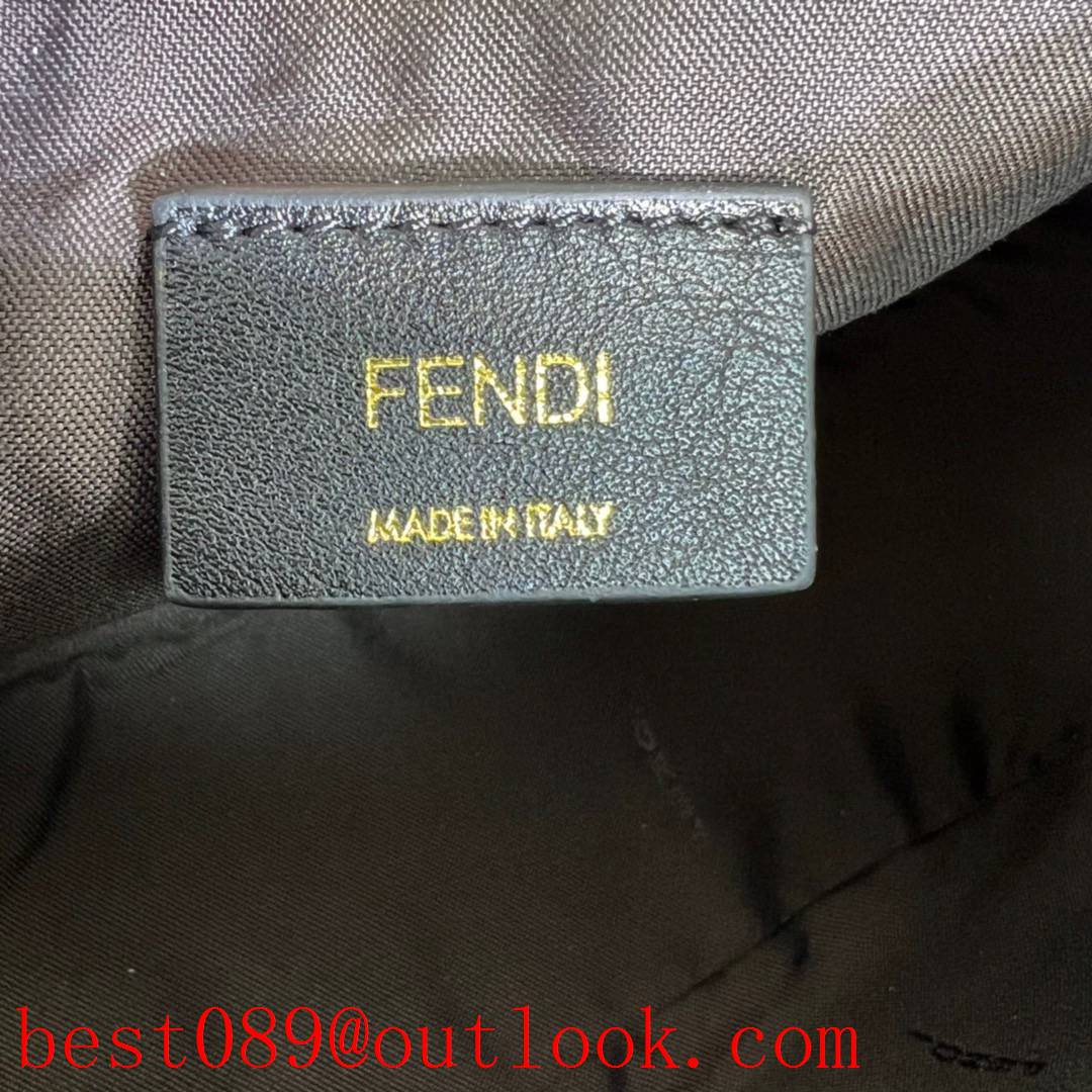 Fendi white leather medium praphy underarm bag big logo handbag 3A copy