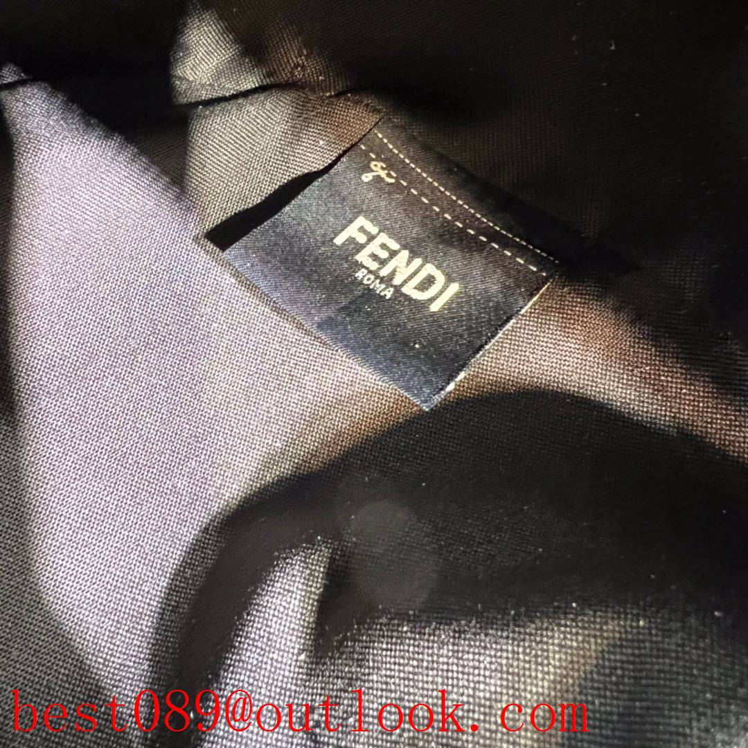 Fendi sliver praphy leather medium big logo handbag underarm bag 3A copy
