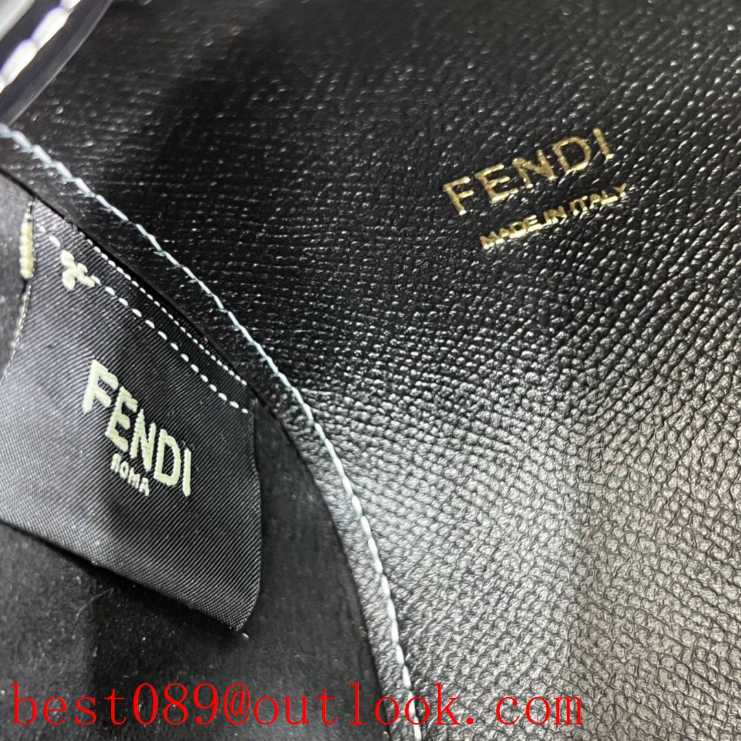 Fendi black mini tonal full-grain leather pomodorino drawstring closure bag 3A copy