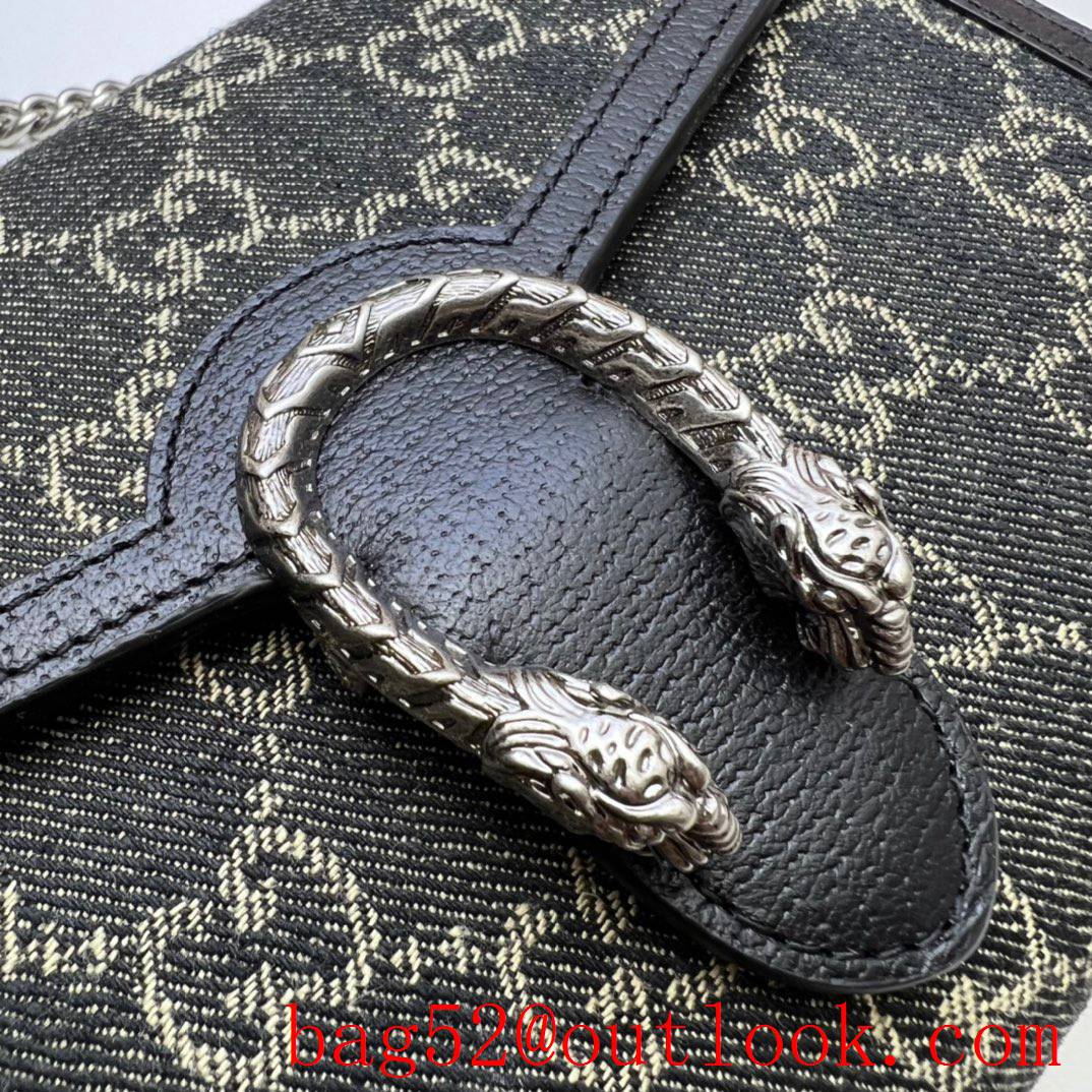 Gucci Dionysus GG chain black denim fabric women bag