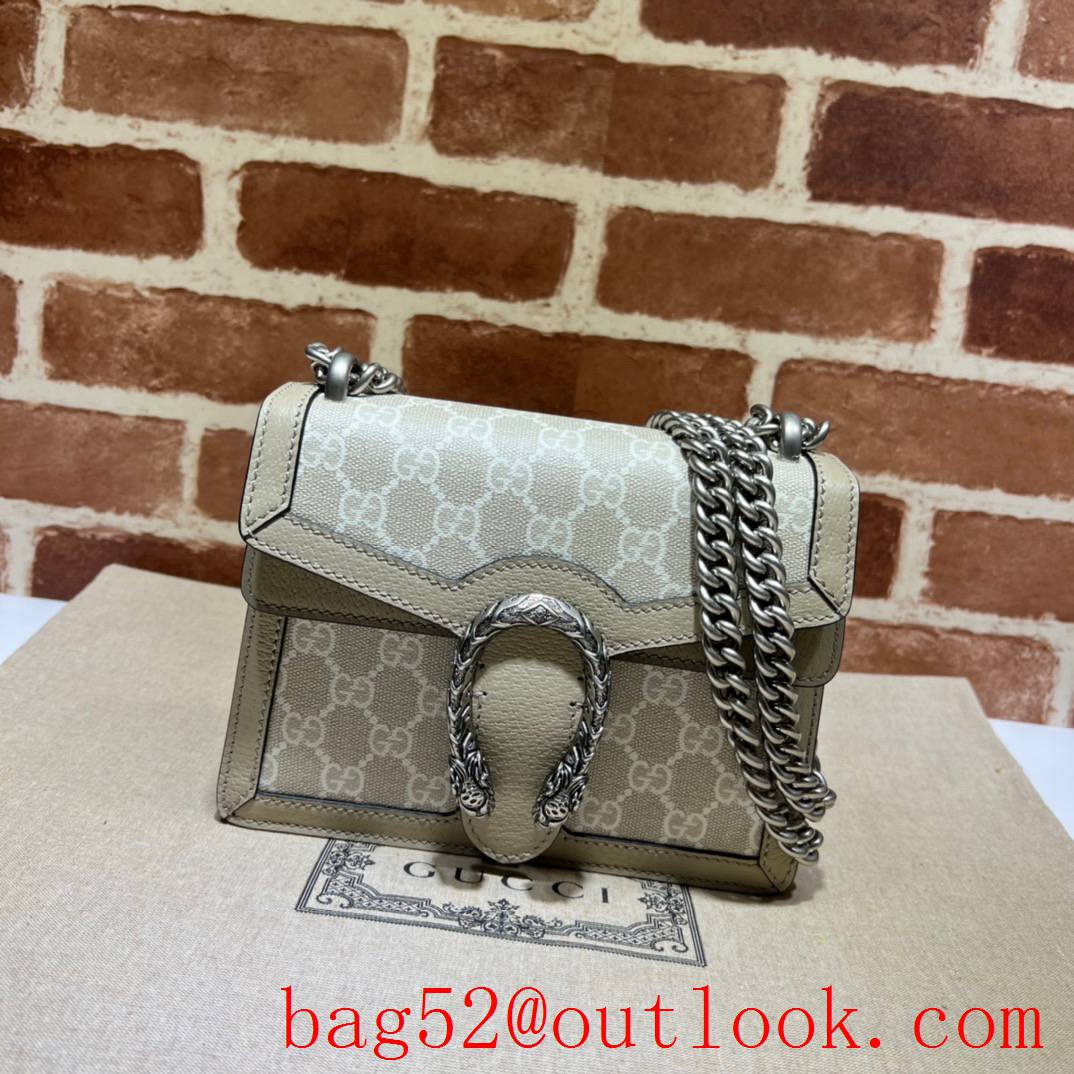Gucci cream Dionysus GG Mini sliver Chain Bag