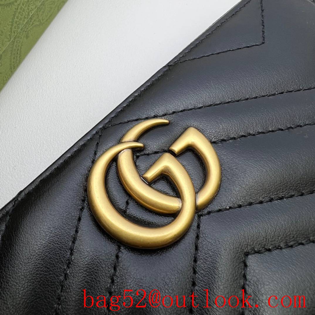 Gucci long black GG Marmont Collection Full Zip women Wallet