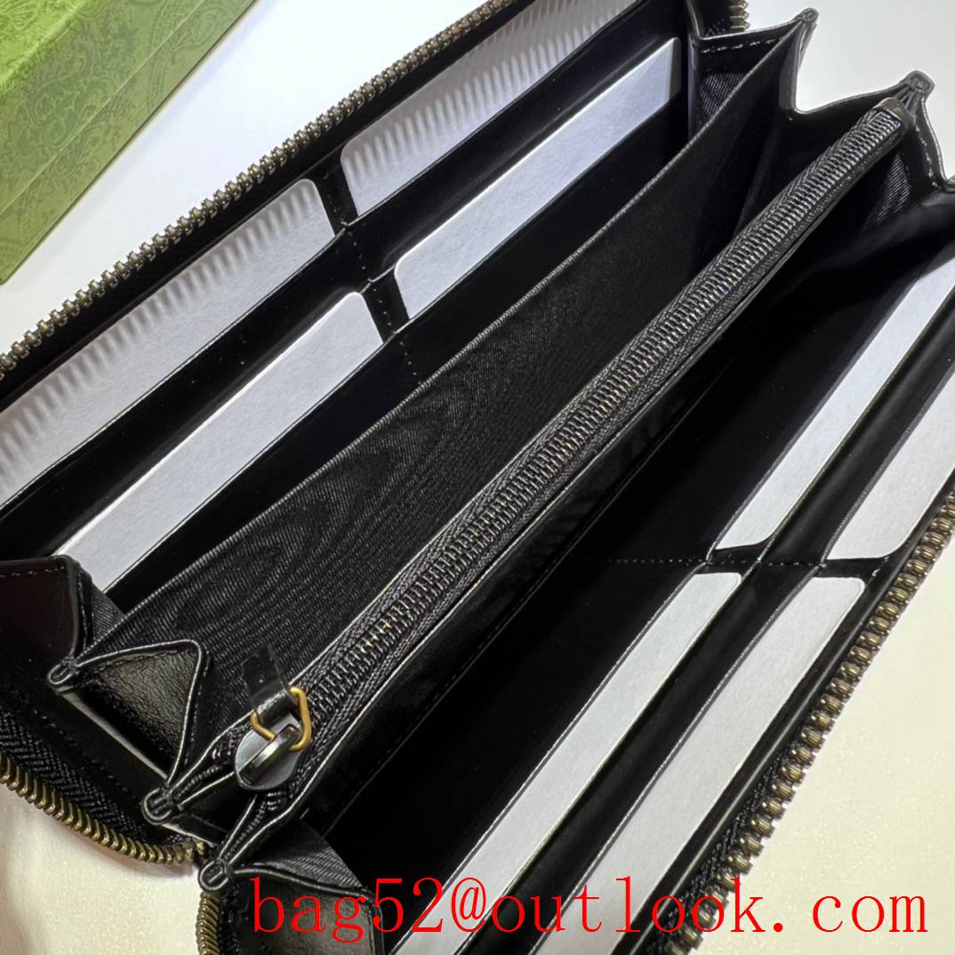 Gucci long black GG Marmont Collection Full Zip women Wallet