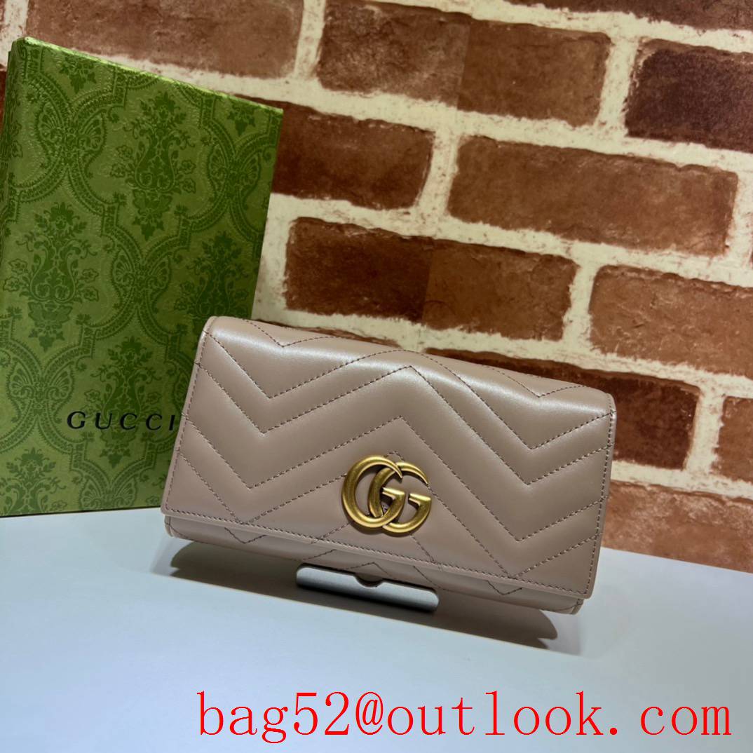Gucci GG Marmont long women camel color wallet